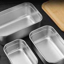 1000 ML Bamboo Lid Stainless Steel Lunch Box