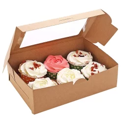 6 Holes Kraft Cupcake Box