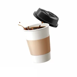 8oz White Coffee Cup with Lid