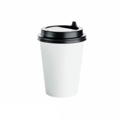 8oz White Coffee Cup with Lid