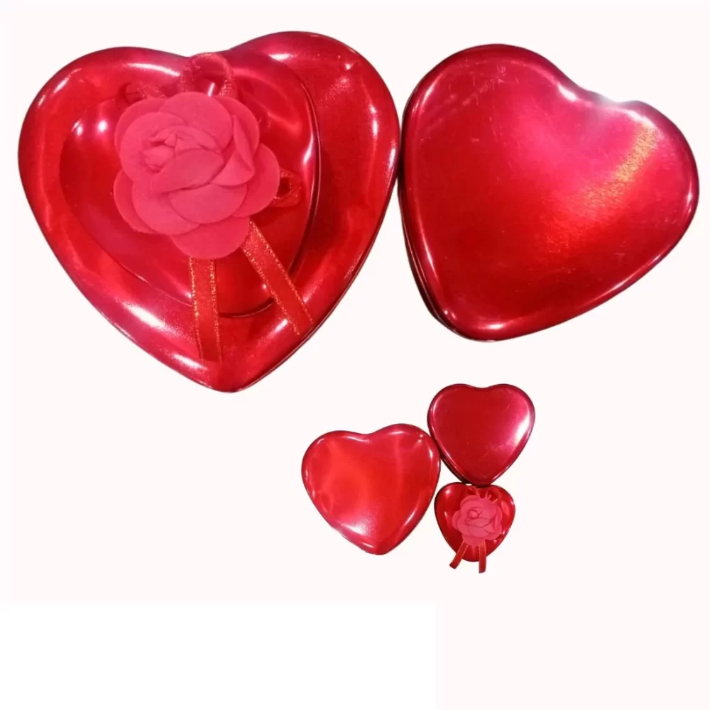 Heart Shaped Tin Boxes For Gift (250 ml)