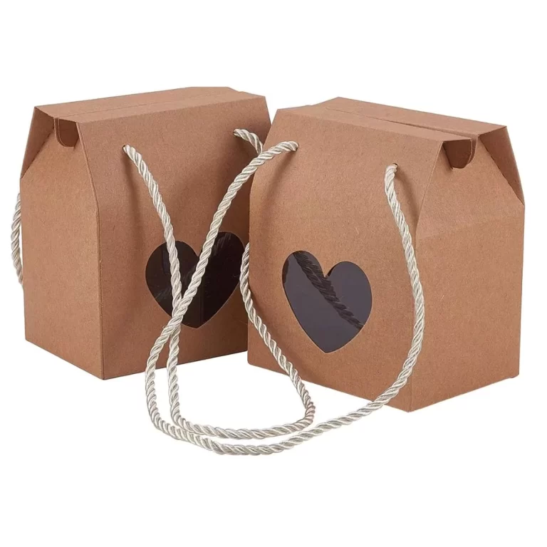 Kraft cake paper bag with window