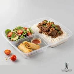 Transparent Three Portion Food Tray with Lid in Pakistan