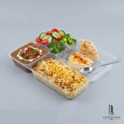 Transparent Five Portion Food Tray with Lid in Pakistan