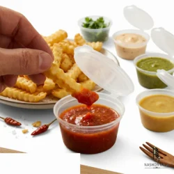 Disposable Dip Sauce Container with Attached Lid in Pakistan