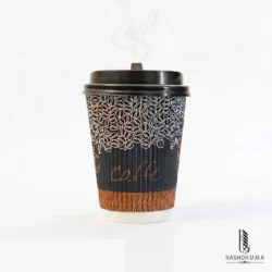 12oz Insulated Ripple Double Wall Paper Coffee Cup With Lid in Pakistan