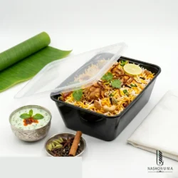 Disposable Black Plastic Food Packaging Container (1000ml) in Pakistan