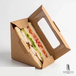 Kraft Sandwich Box With Window (Brown) in Pakistan