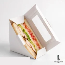 Kraft Sandwich Box With Window (White) in Pakistan