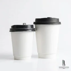 8oz White Double-Wall Paper Coffee Cup with Lid