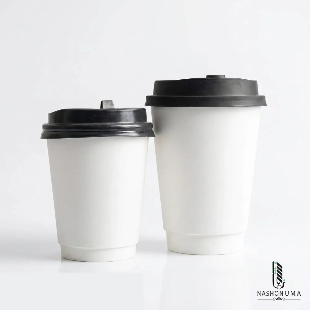 8oz White Double-Wall Paper Coffee Cup with Lid