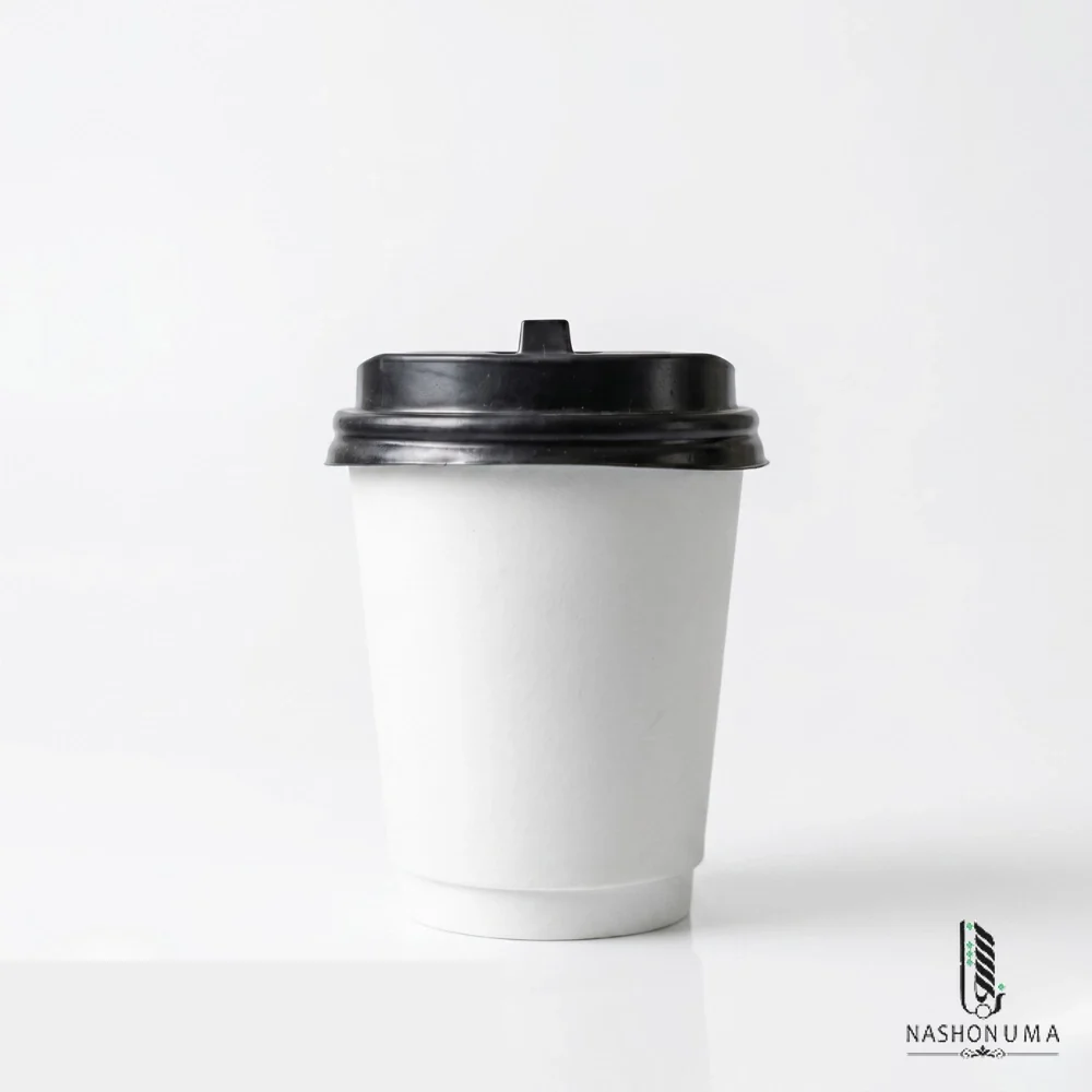 8oz White Double-Wall Paper Coffee Cup with Lid