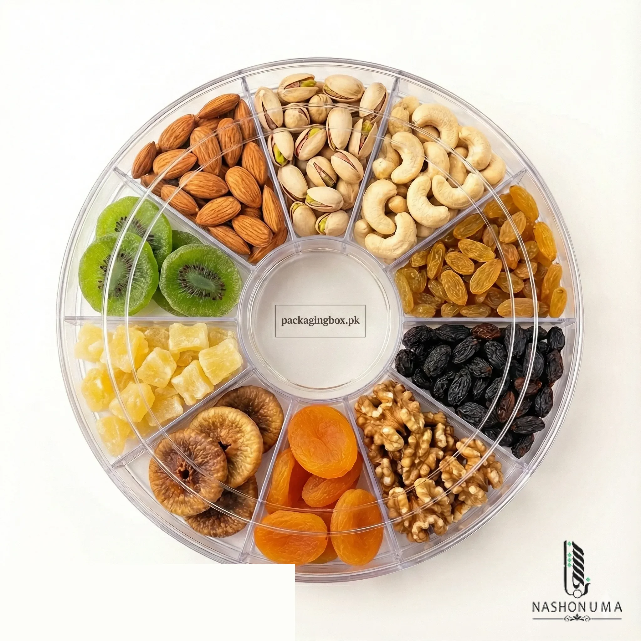 11 portion acrylic round tray in Pakistan
