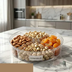 DRYFRUIT TRAY 4 PORTIONS CRYSTAL (500gm) in Pakistan