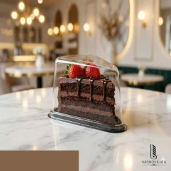 Clear Plastic Cake Slice Boxes with Black Base in Pakistan