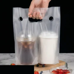Coffee Transparent Double Handle Bag in Pakistan