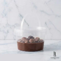Clear Plastic Round Bucket With Lid 500gm in Pakistan