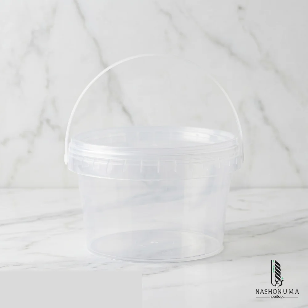 Clear Plastic Round Bucket With Lid 500gm in Pakistan