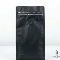 Black Stand Up Pouch With Valve (9 x 18 cm)
